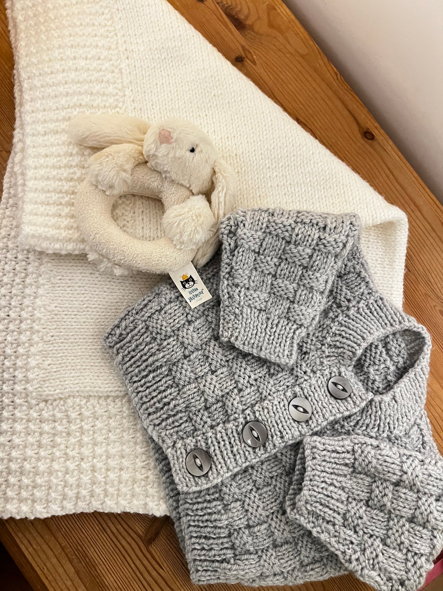 Personalised Hand Knitted Newborn Cardigans