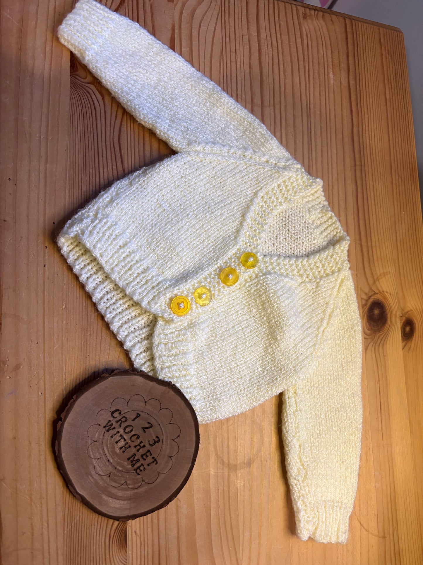 Personalised Hand Knitted 0-3 Months Cardigans