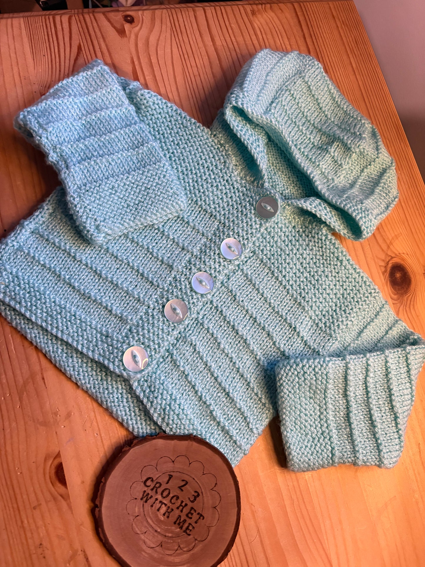 Personalised 12-18 Months Hand Knitted Cardigans
