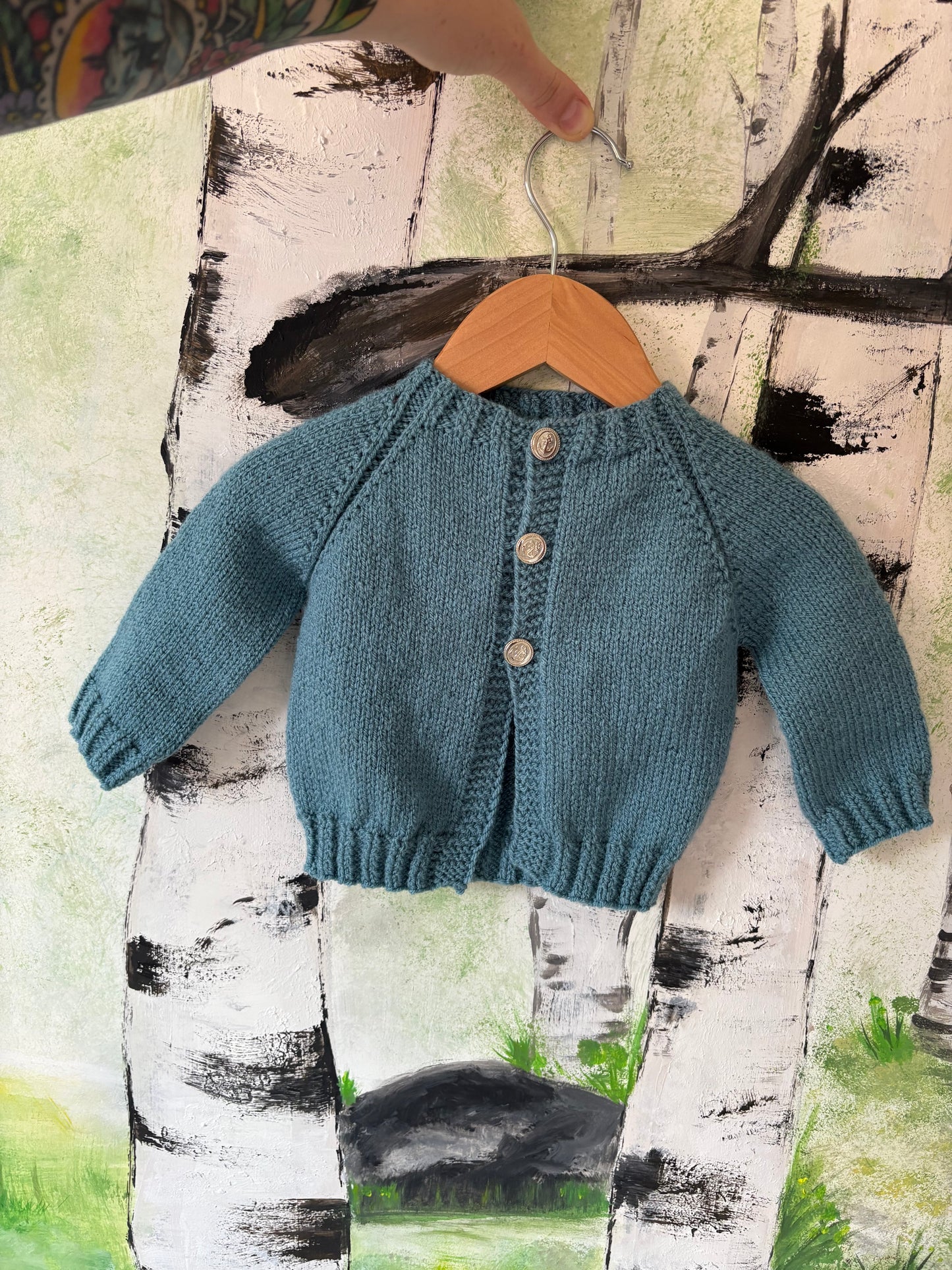 Personalised Hand Knitted 3-6 Months Cardigans