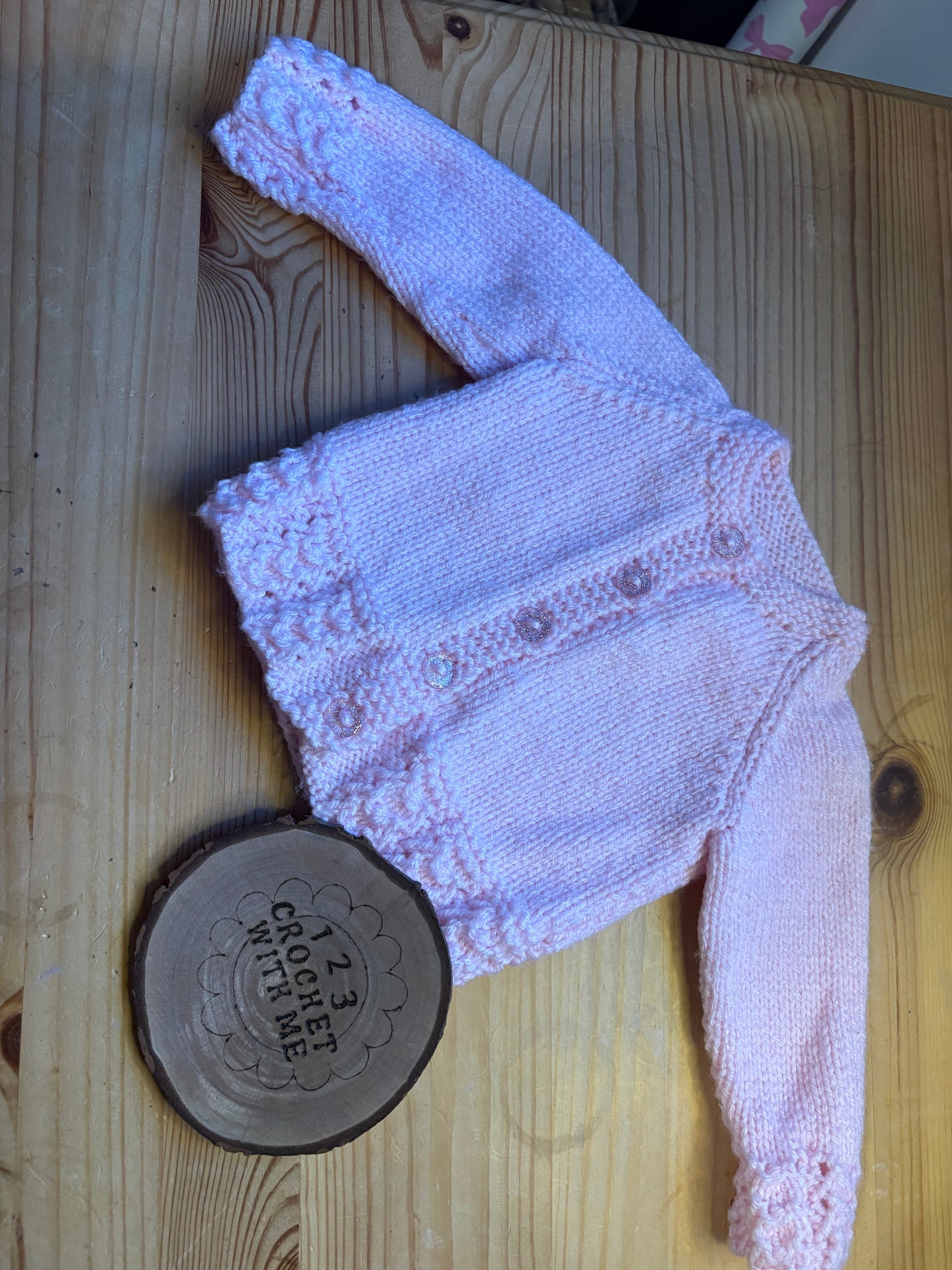 Personalised Hand Knitted 0-3 Months Cardigans