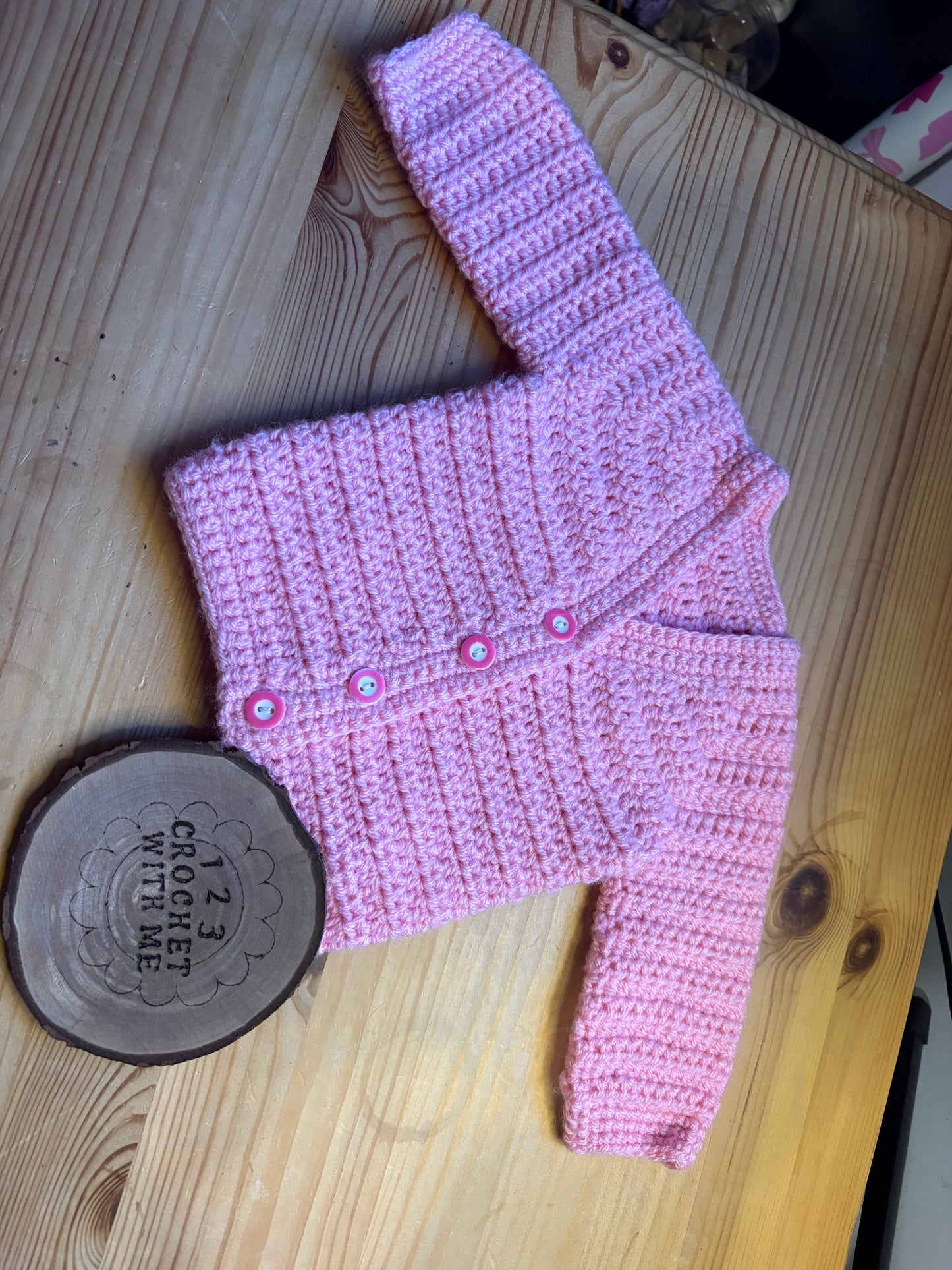 Personalised Hand Knitted 0-3 Months Cardigans