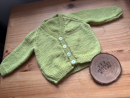 Personalised Hand Knitted 3-6 Months Cardigans