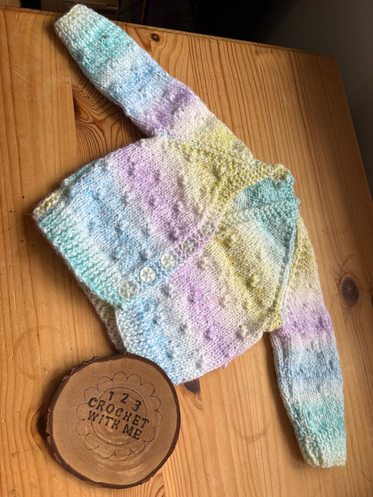 Personalised Hand Knitted 3-6 Months Cardigans
