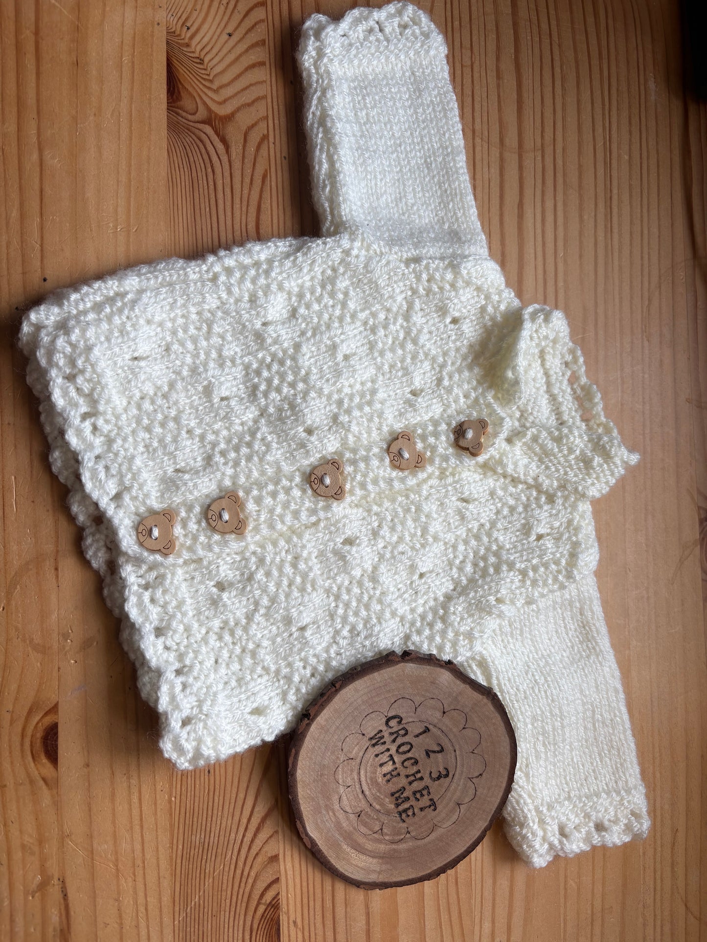 Personalised Hand Knitted Newborn Cardigans