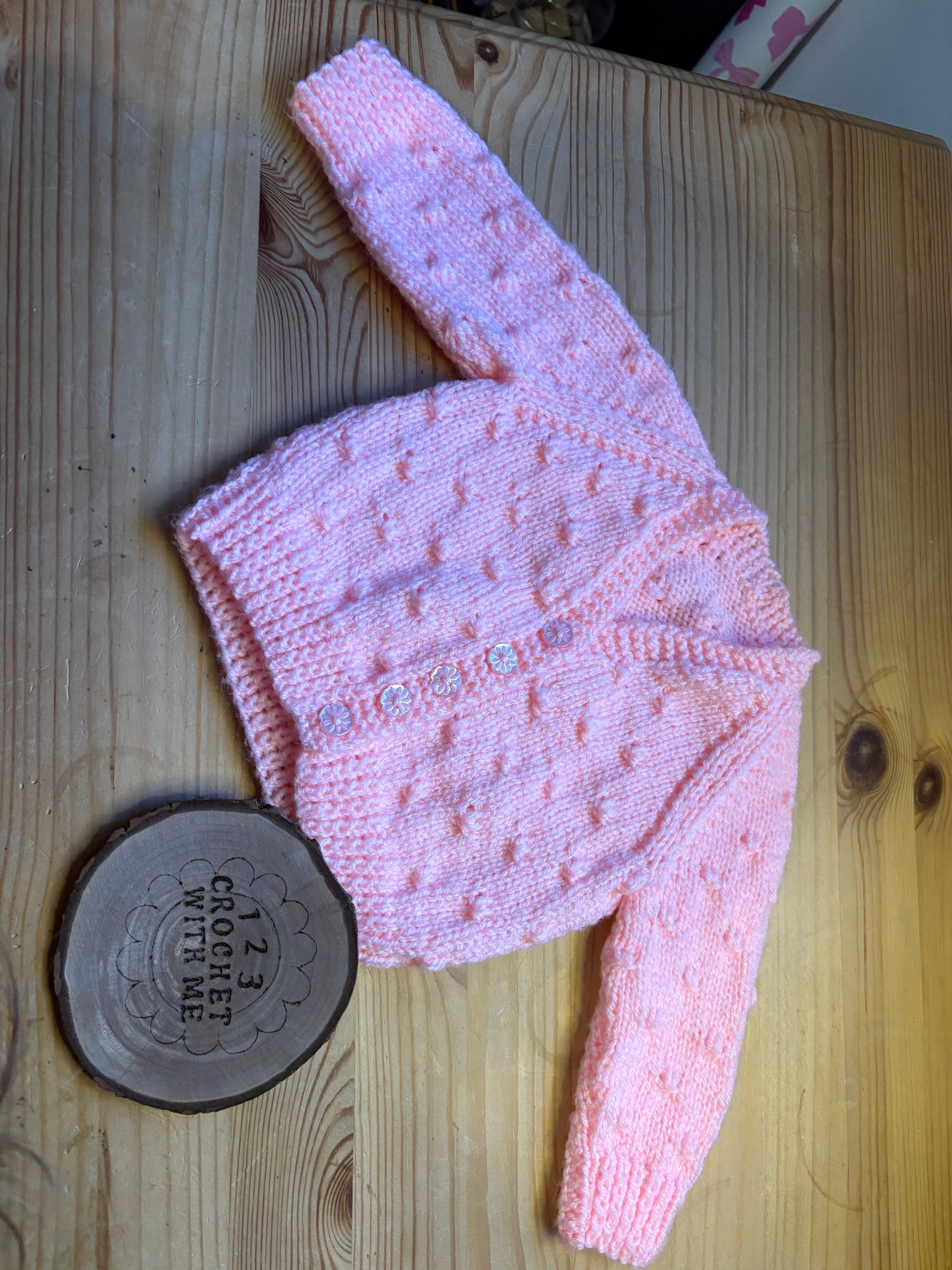 Personalised Hand Knitted 3-6 Months Cardigans
