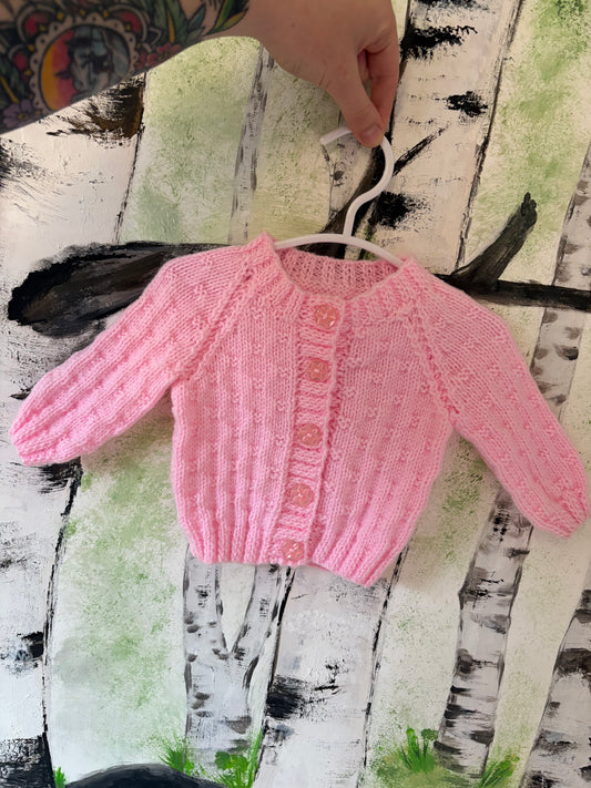 Personalised Hand Knitted 0-3 Months Cardigans